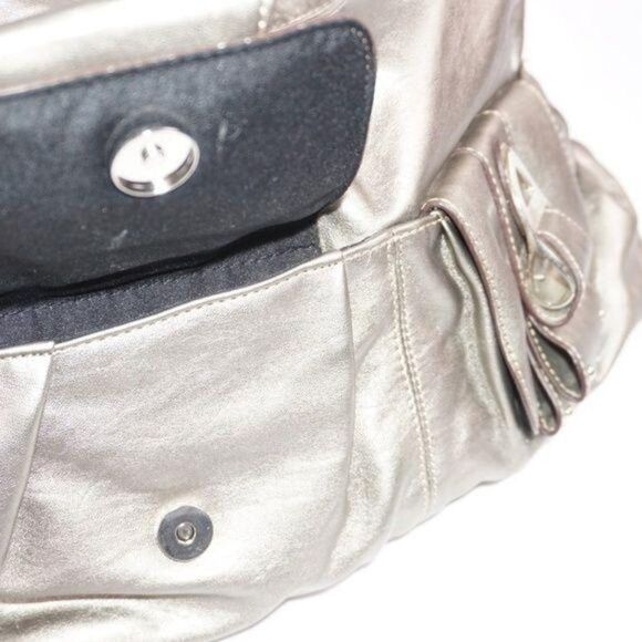 TOSCA BLU Metallic Silver Shoulder Tote Bag/Purse - Picture 4 of 8